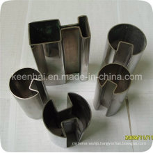 Decorative Slotted Stainless Steel Round Handrail Stair Parts